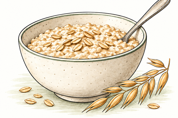 Cuenco de avena ilustrado