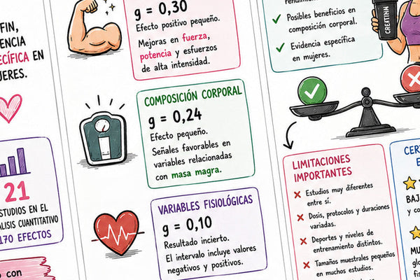 Creatina en mujeres: qué revela el nuevo metaanálisis de 2026