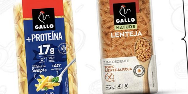 Pasta +Proteína de Gallo vs pasta de legumbres: ¿cuál tiene más?