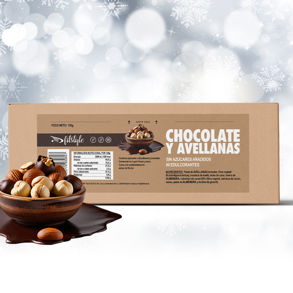 Turrón de cacao y avellana sin edulcorantes 150g