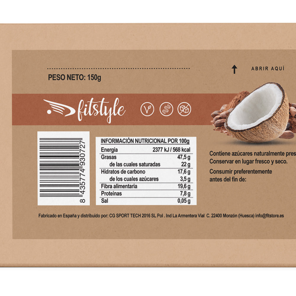 Turrón de coco bombón sin edulcorantes 150g