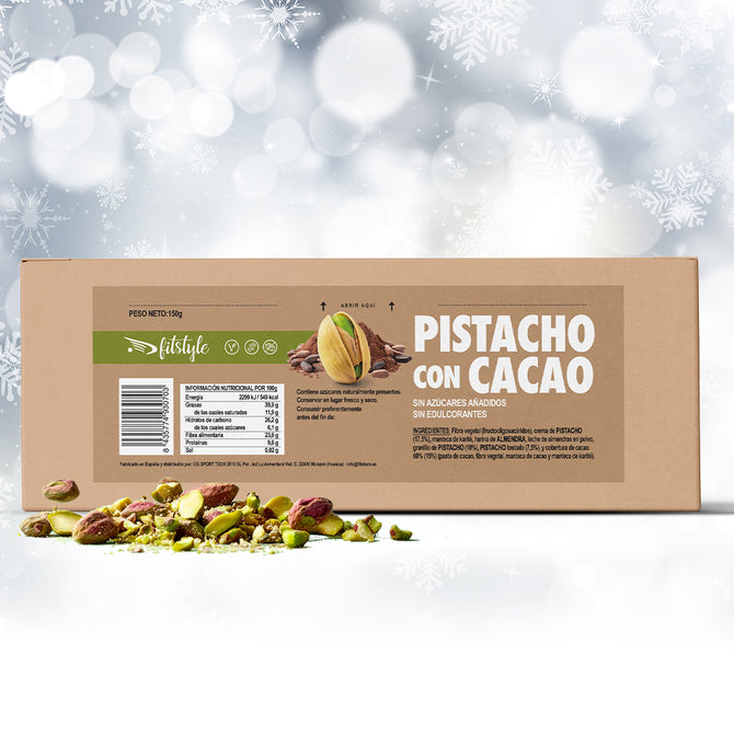 Turrón de pistacho y cacao sin edulcorantes 150g