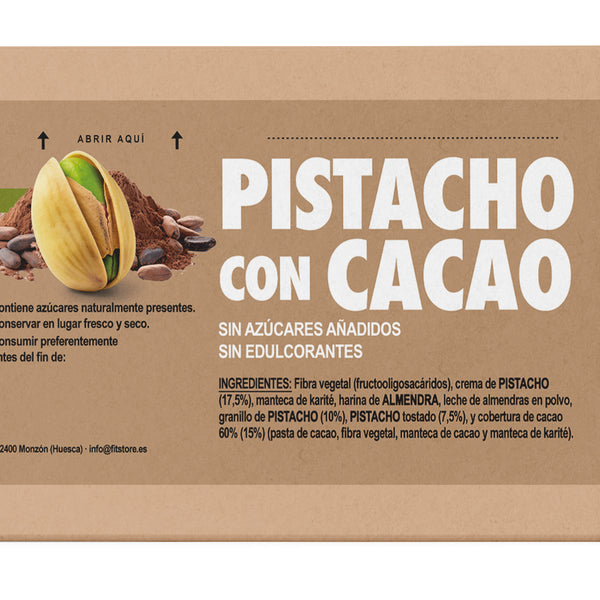 Turrón de pistacho y cacao sin edulcorantes 150g
