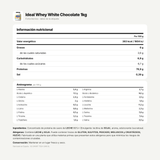 Ideal Whey White Chocolate 1kg: información nutricional e ingredientes