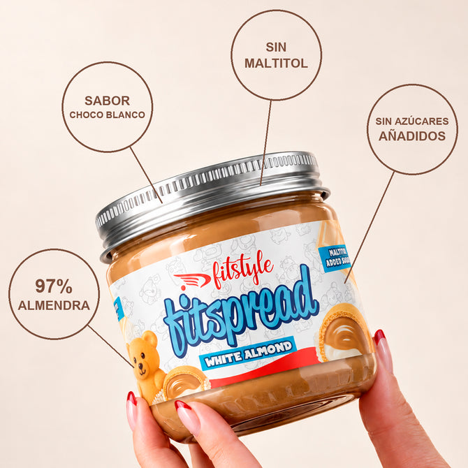 FITspread White Almond en la mano